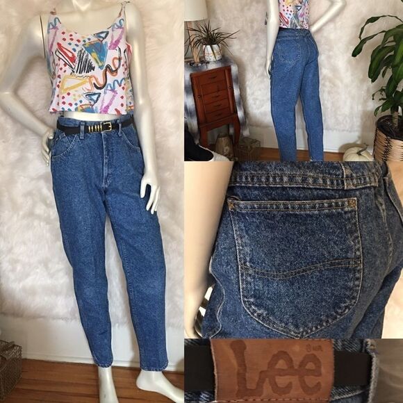 Vintage High Waist LEE Riders Blue Stone Wash Jean - Picture 1 of 10